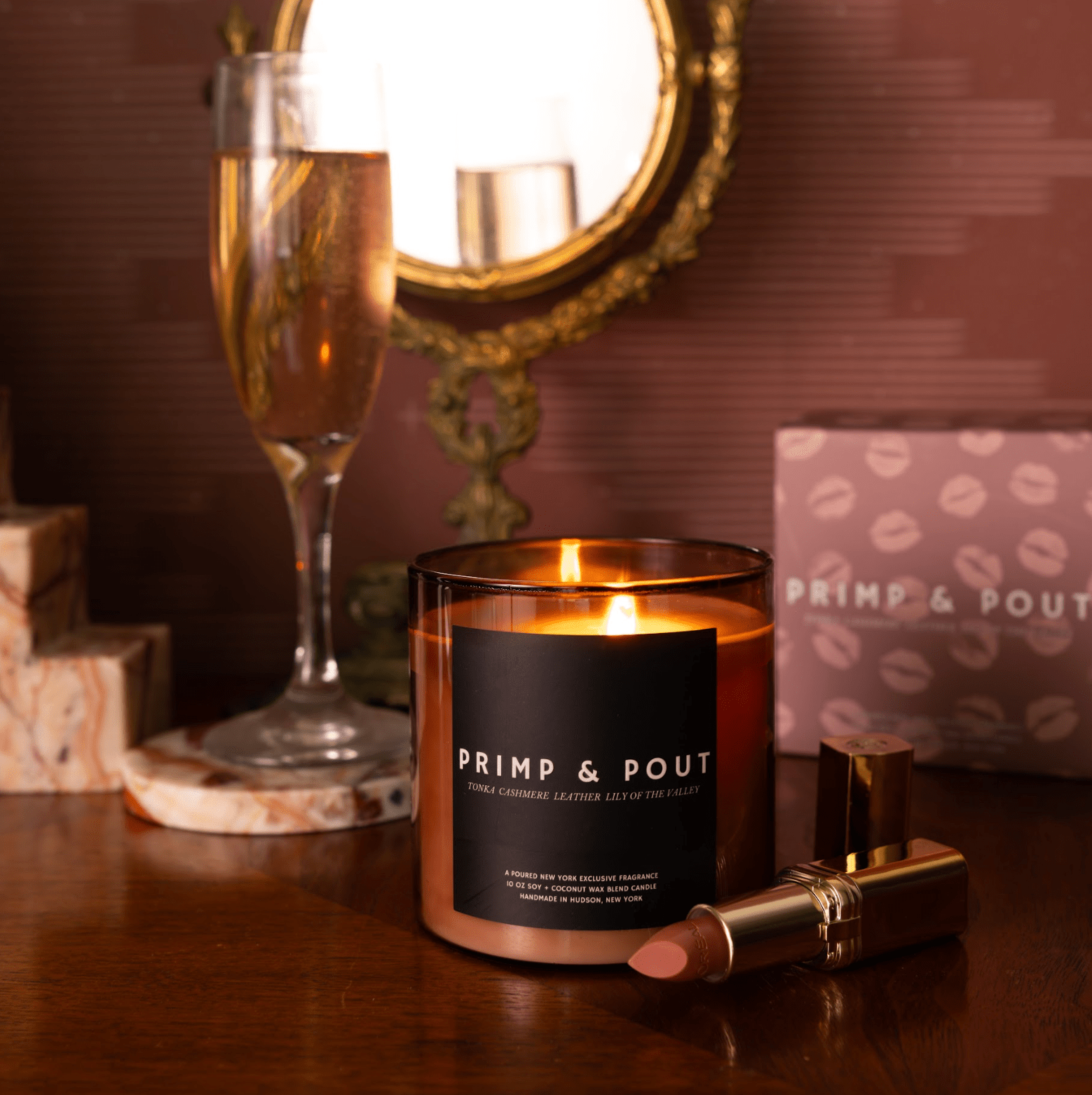 Primp & Pout | Lifestyle shot - Poured Candle Bar
