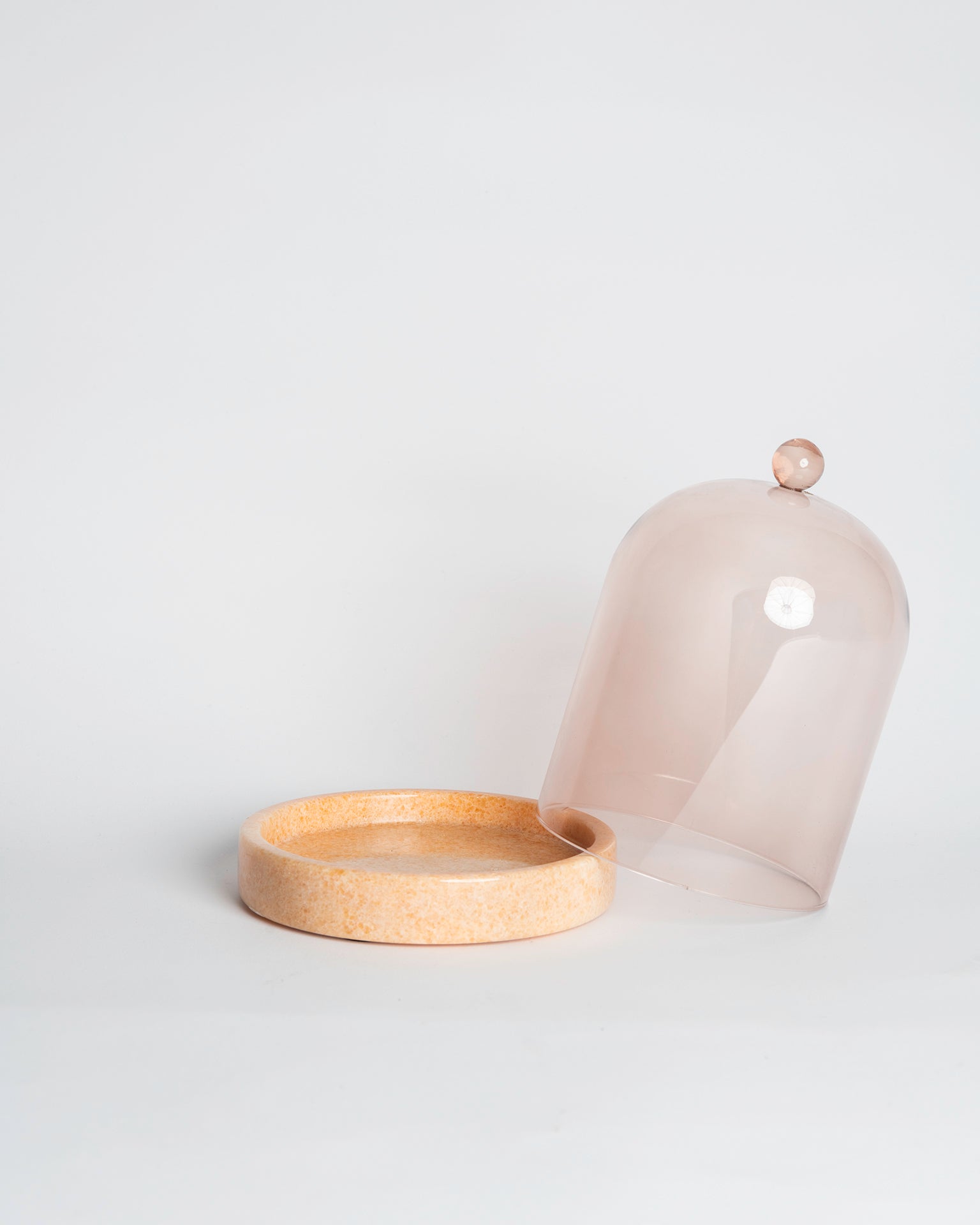 Soft Peach Cloche + Stone - Poured Candle Bar